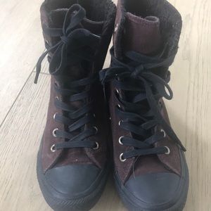 Suede brown converse boots size 6